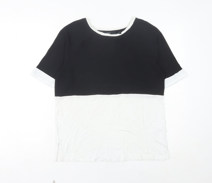Next Women’s Black White Colourblock Jersey T-Shirt Size 8