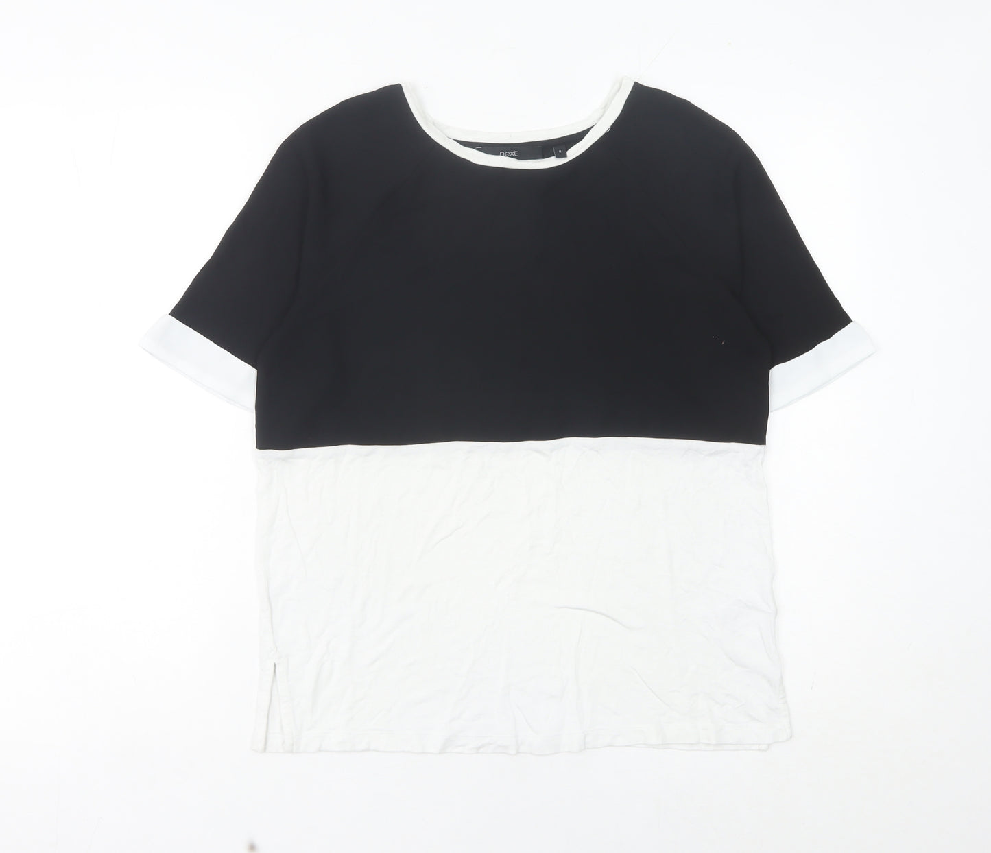 Next Women’s Black White Colourblock Jersey T-Shirt Size 8