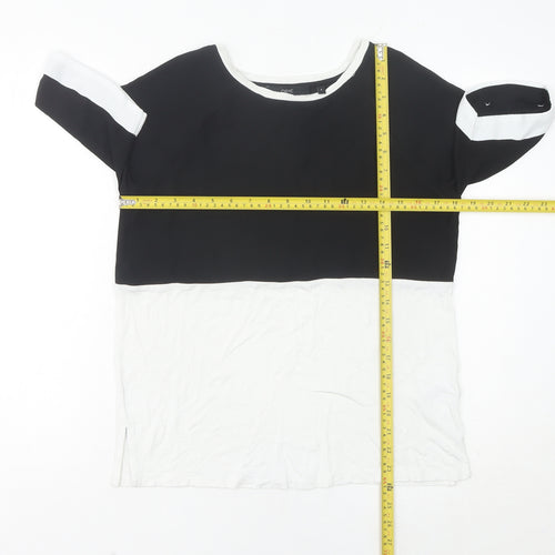 Next Women’s Black White Colourblock Jersey T-Shirt Size 8