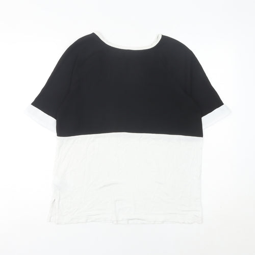 Next Women’s Black White Colourblock Jersey T-Shirt Size 8