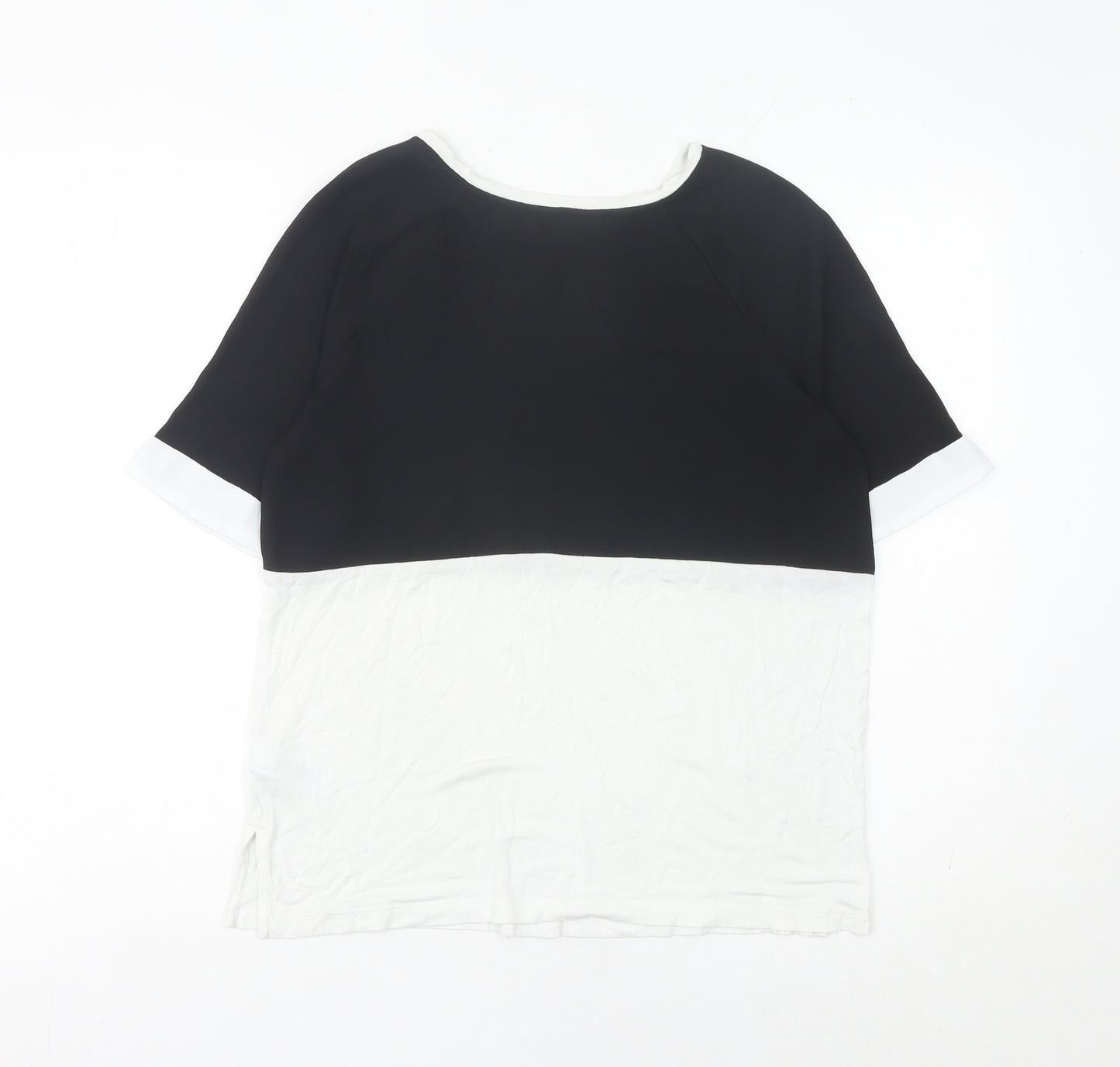 Next Women’s Black White Colourblock Jersey T-Shirt Size 8