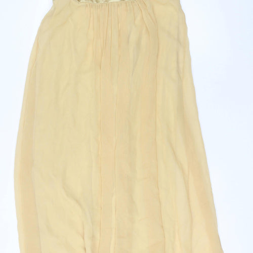 Dessy Collection Women’s Gold Size 14 Maxi Chiffon Formal Dress