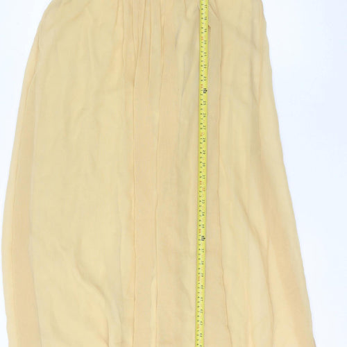 Dessy Collection Women’s Gold Size 14 Maxi Chiffon Formal Dress