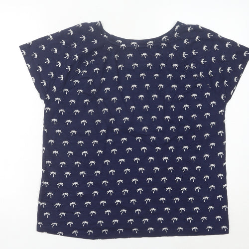 Superdry Womens Blue L Tropical Sequin Embellished T-Shirt
