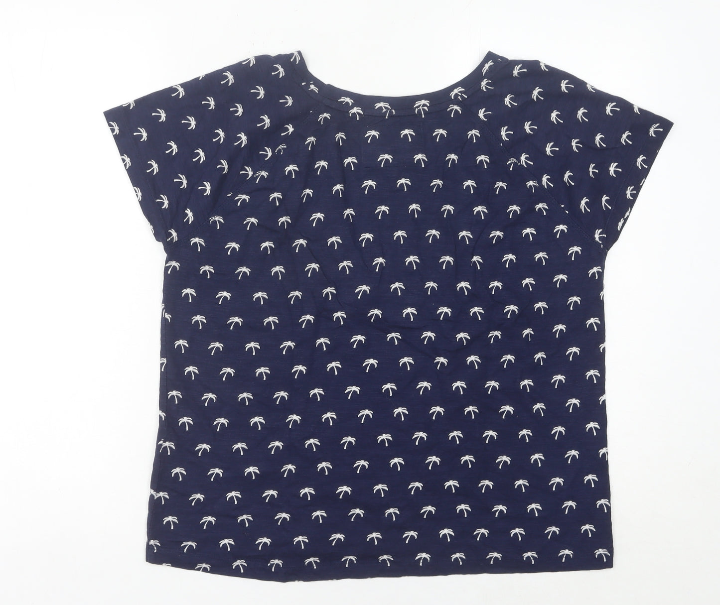 Superdry Womens Blue L Tropical Sequin Embellished T-Shirt