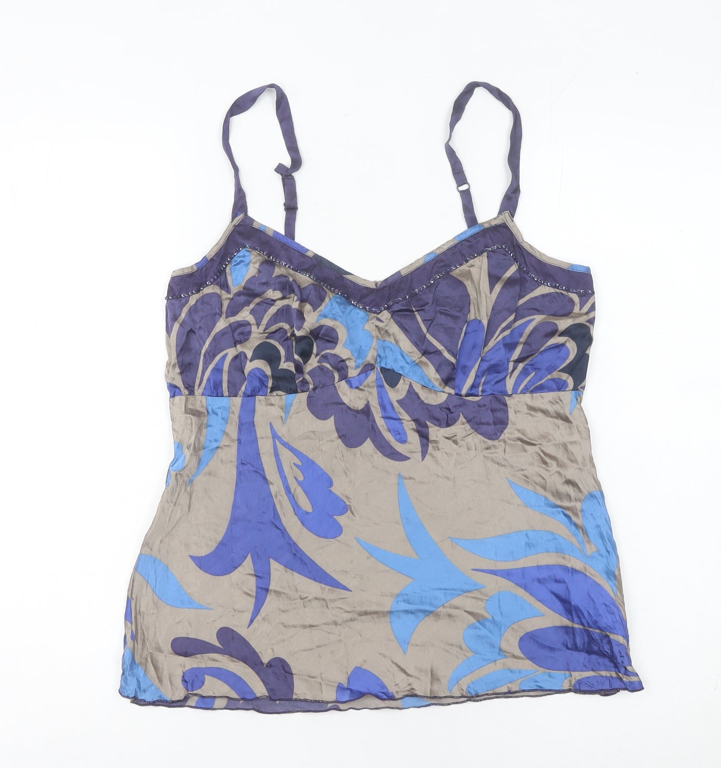 Principles Women’s Multicoloured Floral Silk Camisole Top Size 12