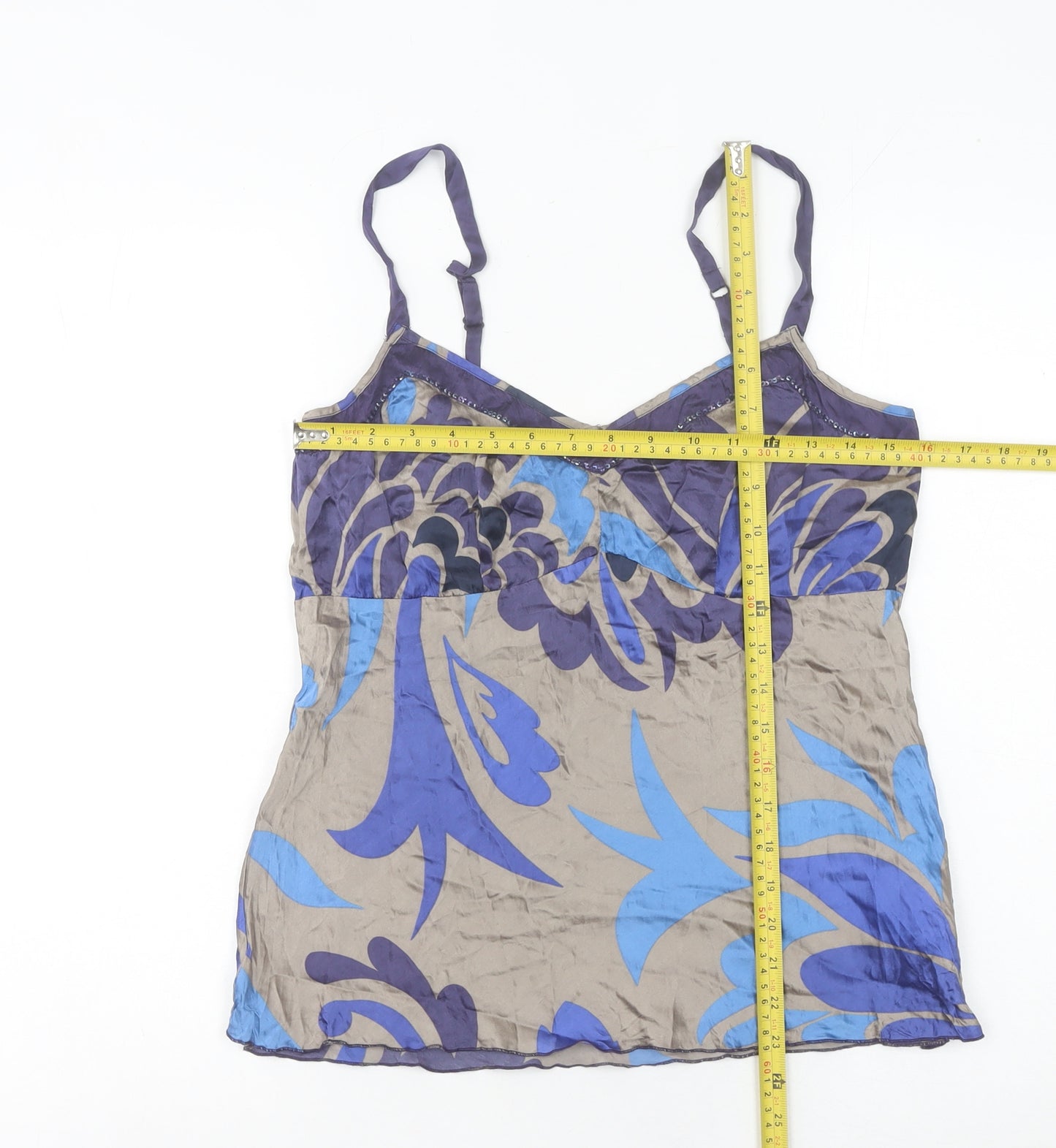 Principles Women’s Multicoloured Floral Silk Camisole Top Size 12
