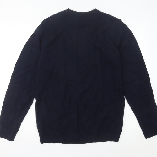 Marks and Spencer Men's Blue Lambswool Crew Neck Pullover Jumper M