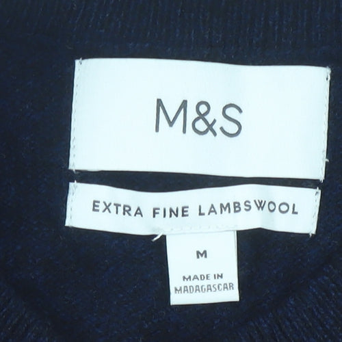 Marks and Spencer Men's Blue Lambswool Crew Neck Pullover Jumper M