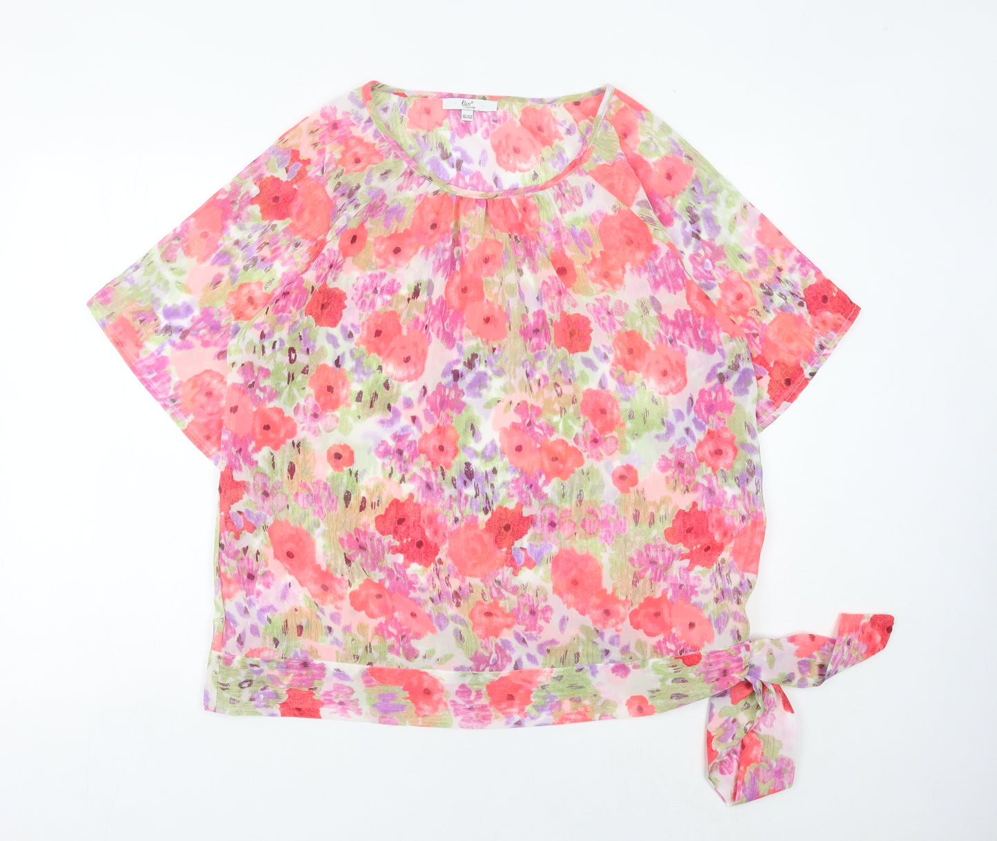 Klass Collection Women’s Multicoloured Floral Chiffon Blouse Size 16