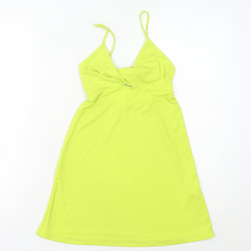 Pull&Bear Women's Yellow XS Slip Dress with Cut Out