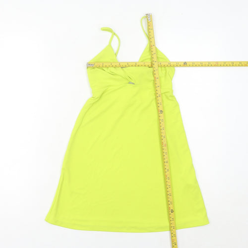 Pull&Bear Women's Yellow XS Slip Dress with Cut Out