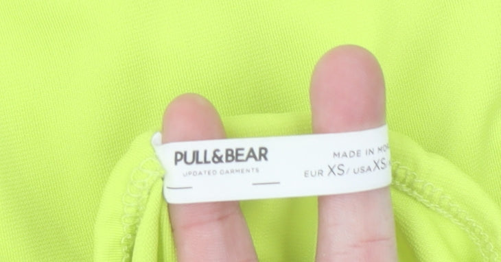 Pull&Bear Women's Yellow XS Slip Dress with Cut Out