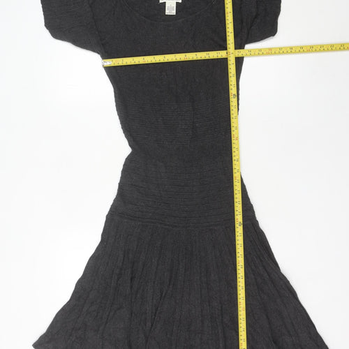 MSSP Women’s Grey Knit Fit & Flare Dress Size S Autumn Winter