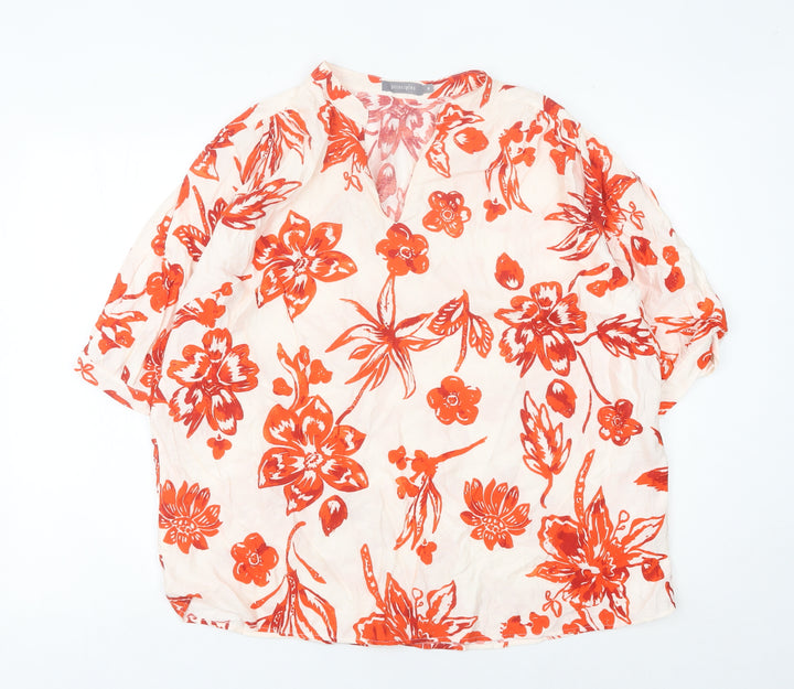 Principles Women’s Multicoloured Floral Tunic Blouse Size 18 V-Neck