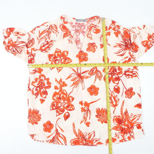 Principles Women’s Multicoloured Floral Tunic Blouse Size 18 V-Neck