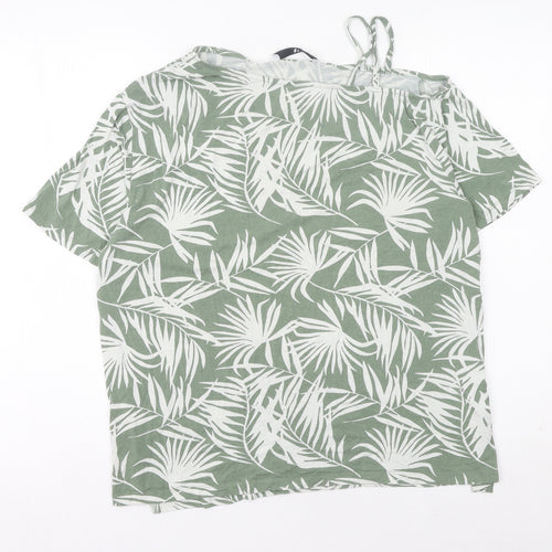 V by Very Women’s Green Tropical Floral Jersey T-Shirt Size 12