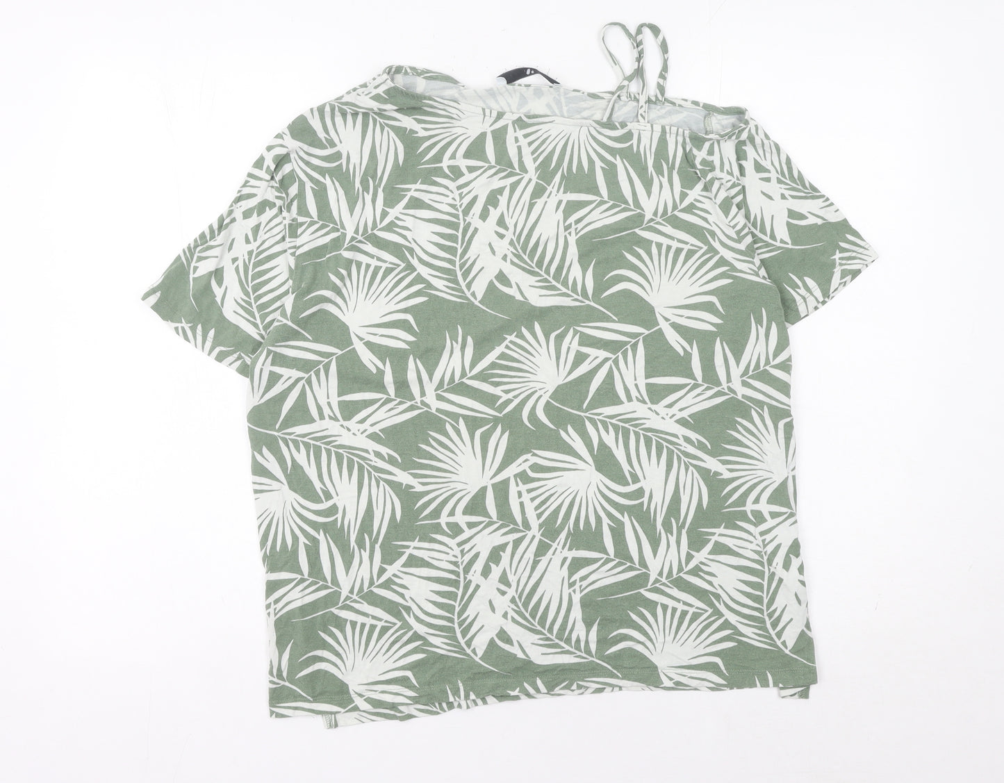 V by Very Women’s Green Tropical Floral Jersey T-Shirt Size 12