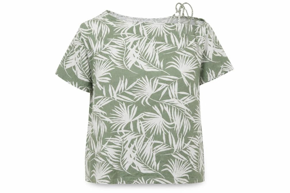 V by Very Women’s Green Tropical Floral Jersey T-Shirt Size 12