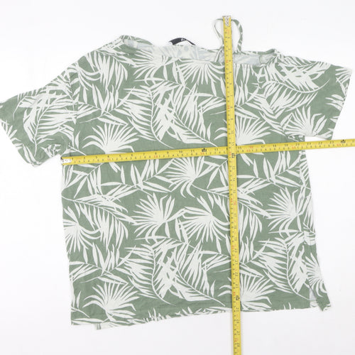 V by Very Women’s Green Tropical Floral Jersey T-Shirt Size 12
