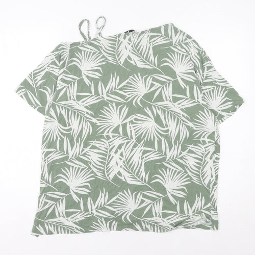 V by Very Women’s Green Tropical Floral Jersey T-Shirt Size 12