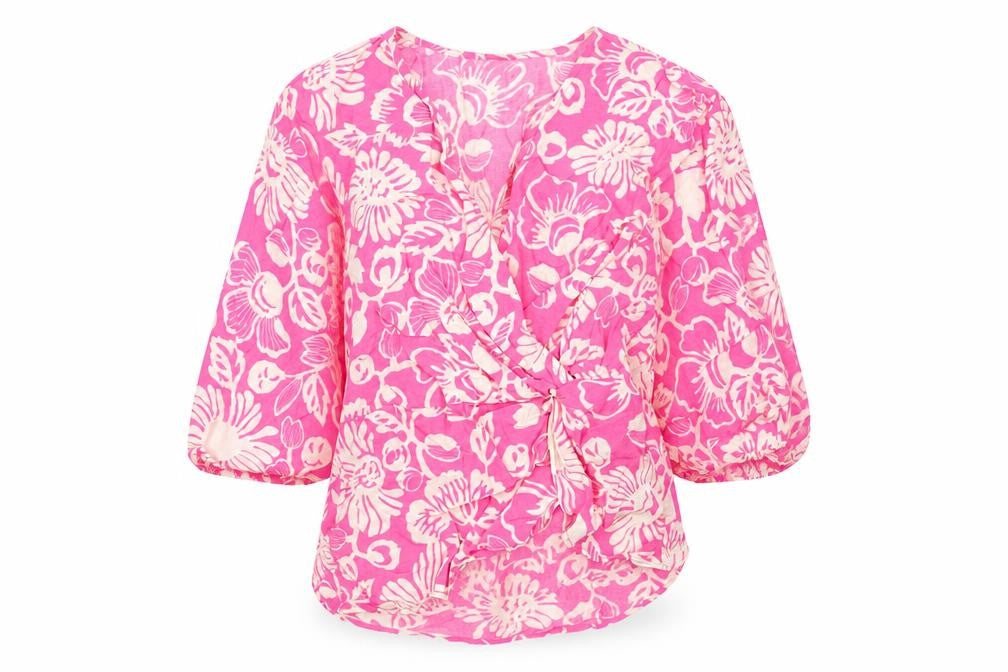 Marks and Spencer Women’s Pink Floral Wrap Blouse Size 6