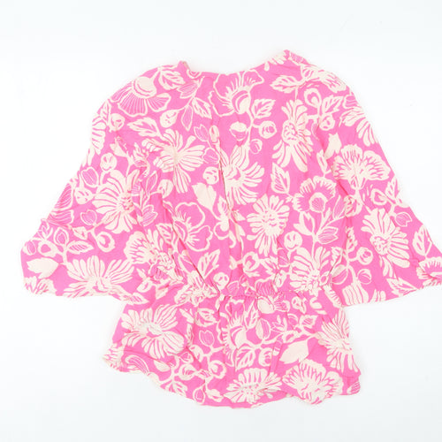 Marks and Spencer Women’s Pink Floral Wrap Blouse Size 6