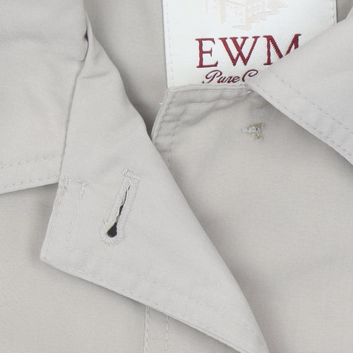 EWM Women Beige Size 16 Basic Mid-Length Jacket Polyester Collared