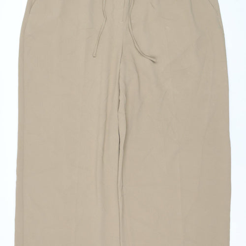 Marks and Spencer Women’s Beige Wide-Leg Trousers Size 20 Elastic Waist