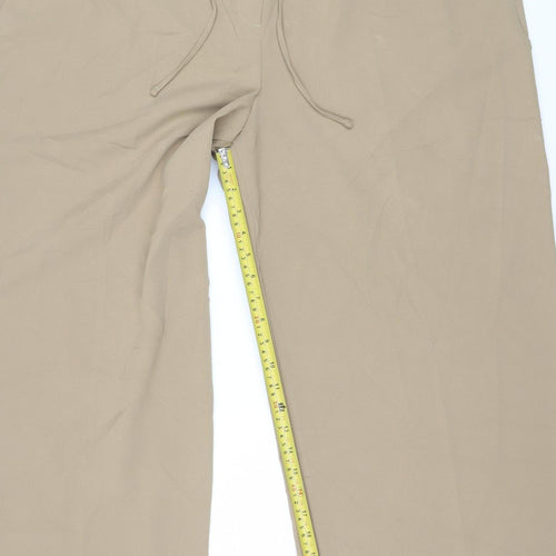 Marks and Spencer Women’s Beige Wide-Leg Trousers Size 20 Elastic Waist