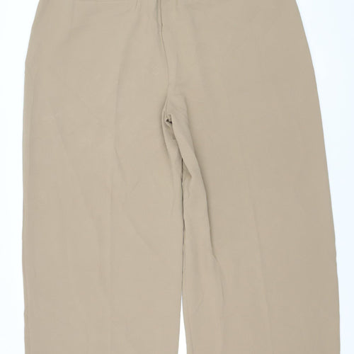 Marks and Spencer Women’s Beige Wide-Leg Trousers Size 20 Elastic Waist