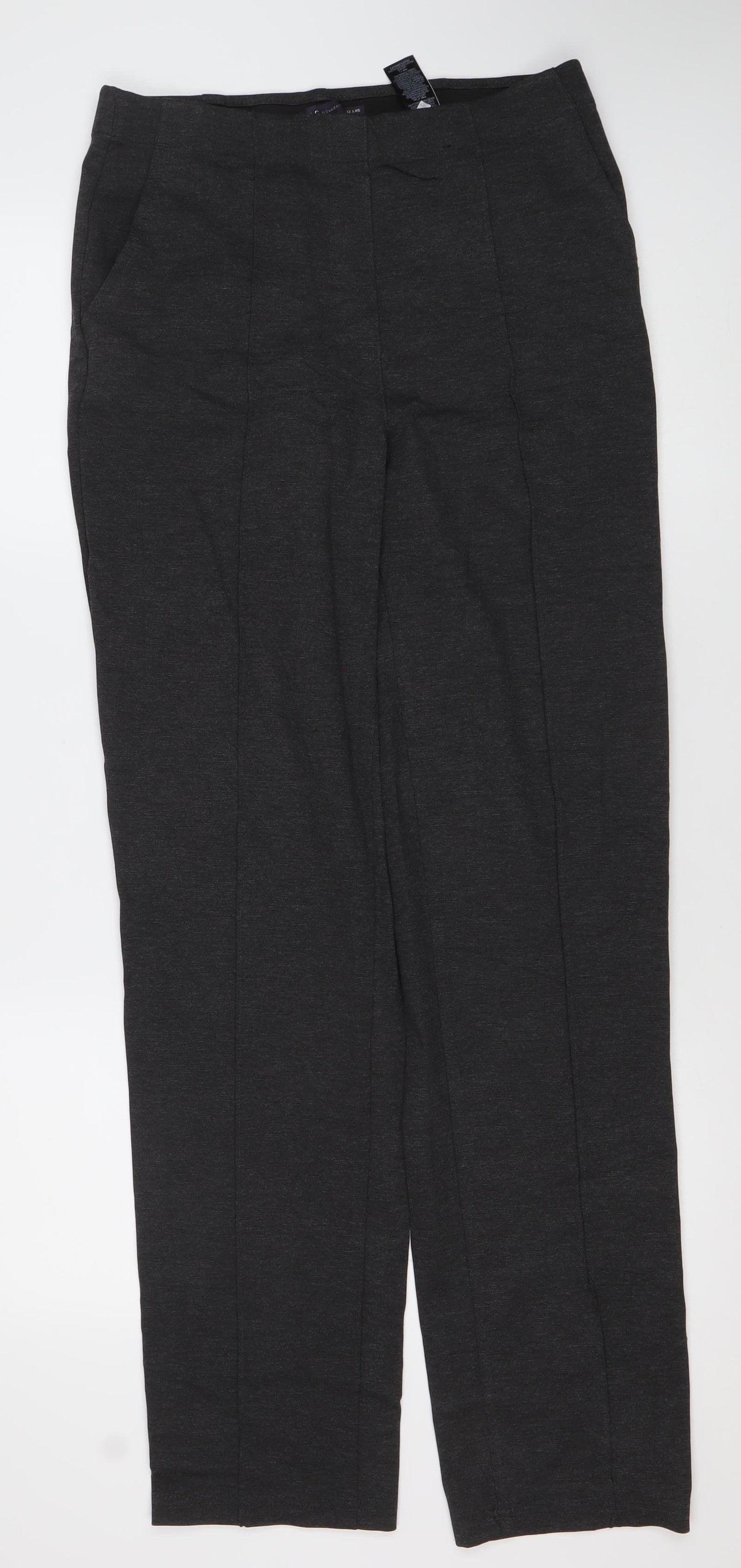 Marks and Spencer Women’s Black Straight Leg Trousers Size 12 Long