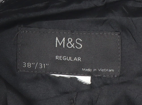 Marks and Spencer Men's Grey 38in Regular Fit Dress Trousers