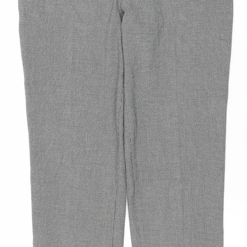 Marks and Spencer Women Grey Check Tall Size 10 Dress Pants Stretch