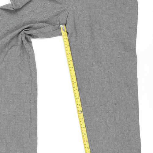 Marks and Spencer Women Grey Check Tall Size 10 Dress Pants Stretch