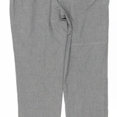 Marks and Spencer Women Grey Check Tall Size 10 Dress Pants Stretch