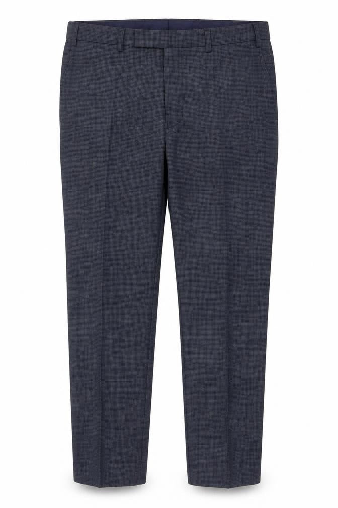Marks and Spencer Men's Blue Check Wool Dress Pants 42W 29L Regular Fit
