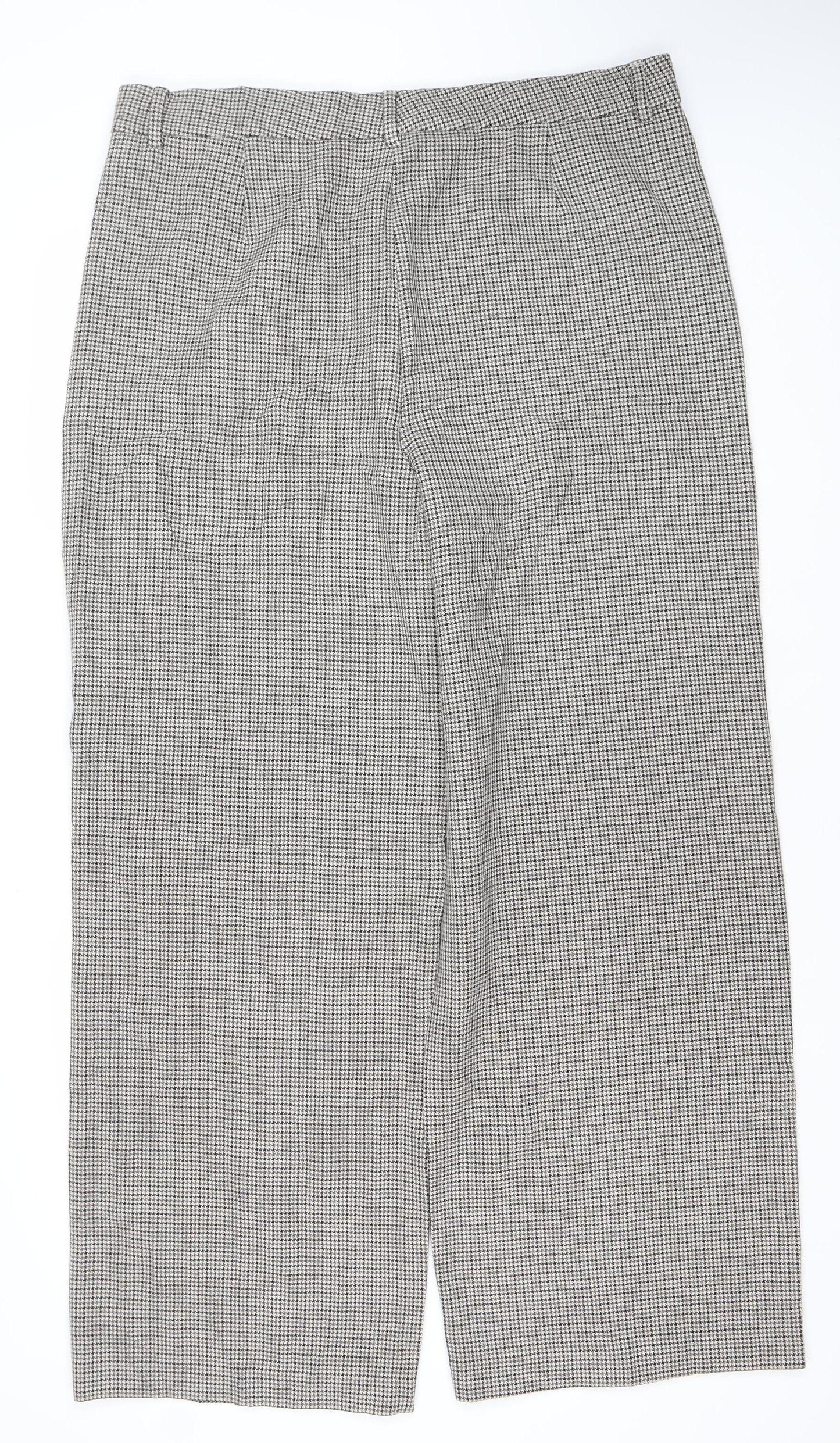 Marks and Spencer Women’s Black Check Wide-Leg Trousers Size 20 Plus