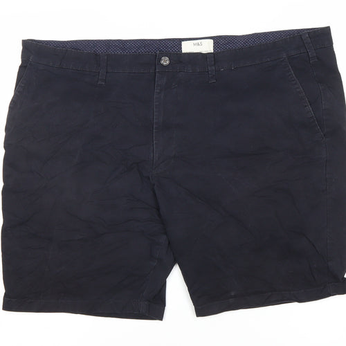 Marks and Spencer Men's Blue Regular Fit Chino Shorts Size 44