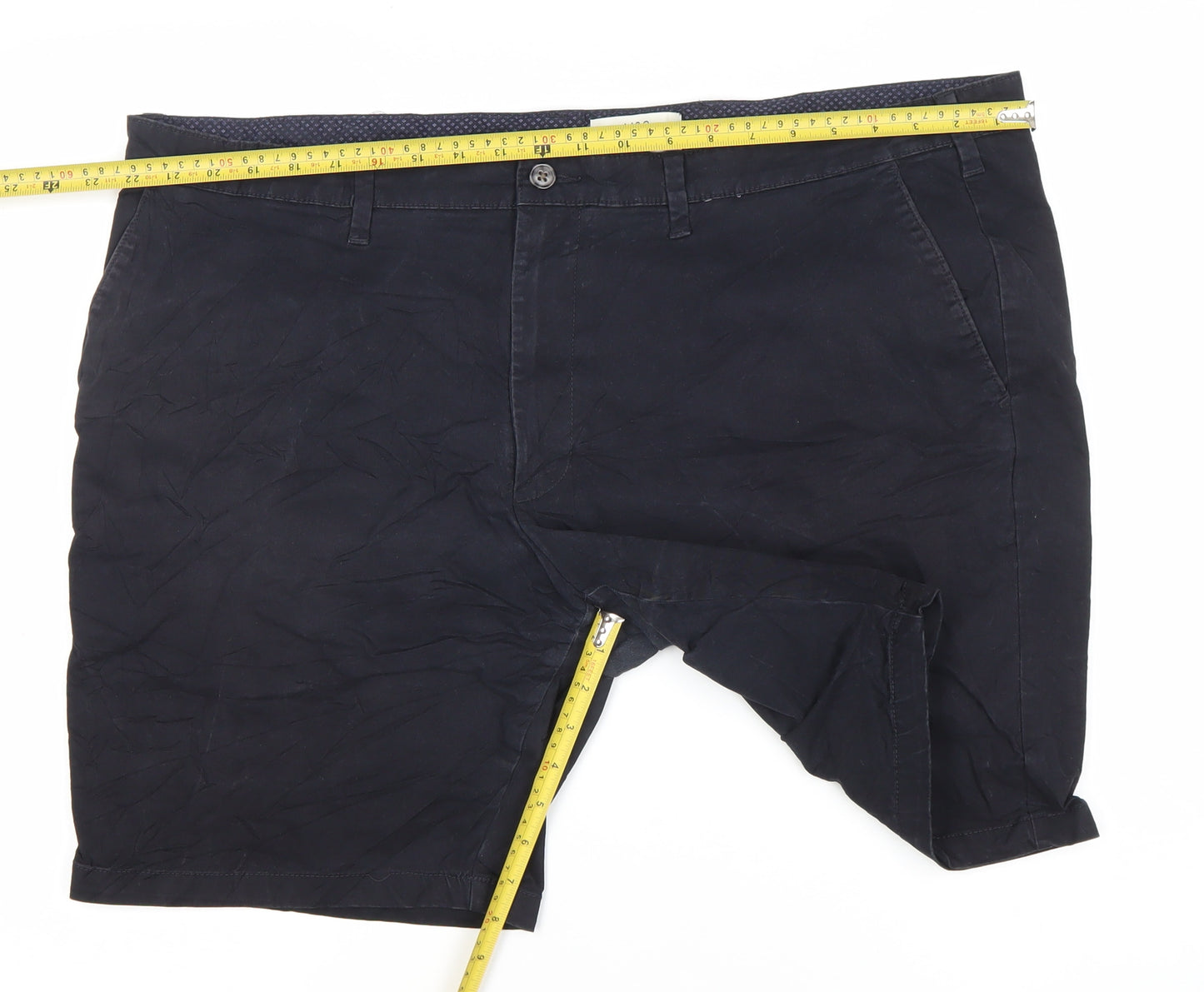 Marks and Spencer Men's Blue Regular Fit Chino Shorts Size 44