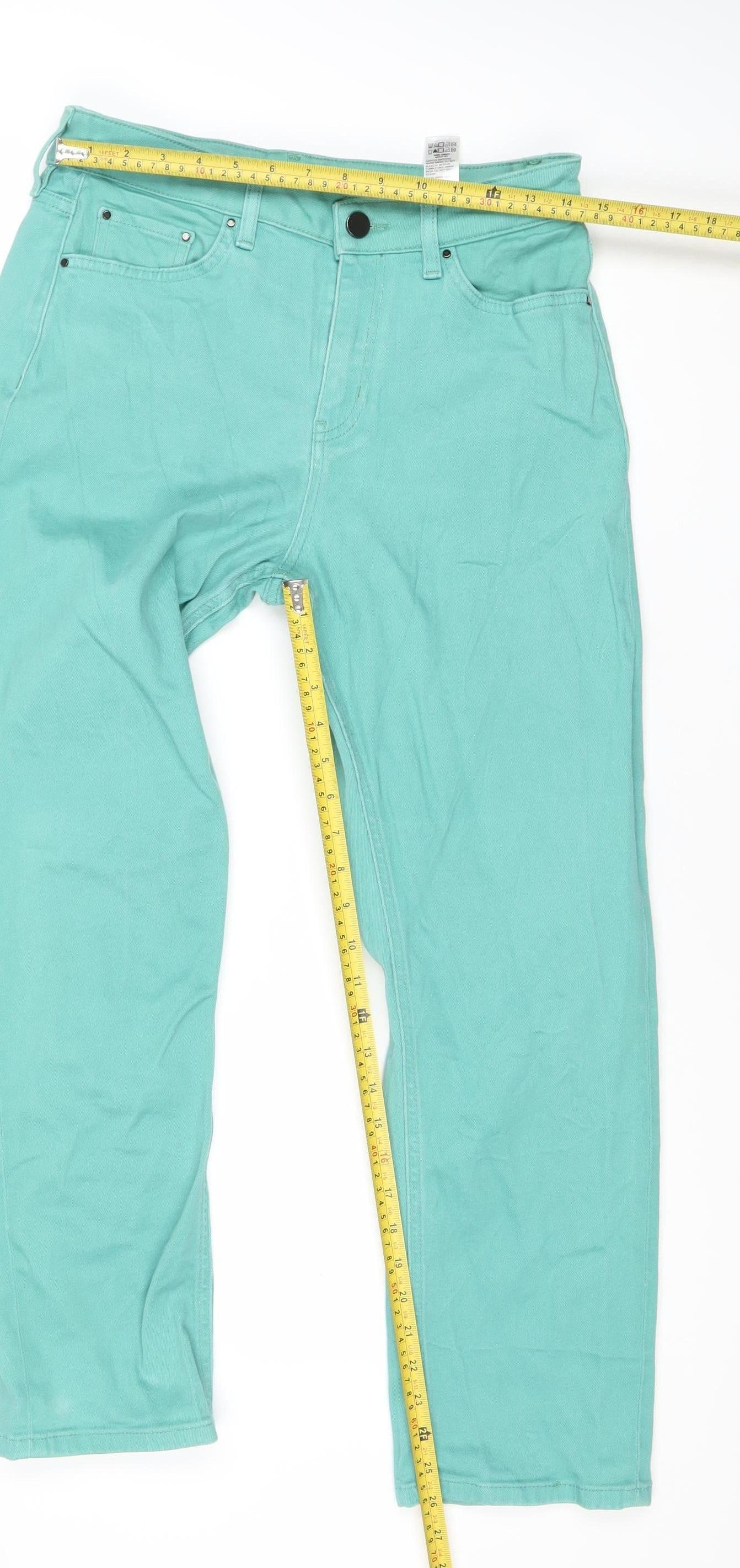 Marks and Spencer Women’s Green Straight Jeans Size 6 Petite Stretch