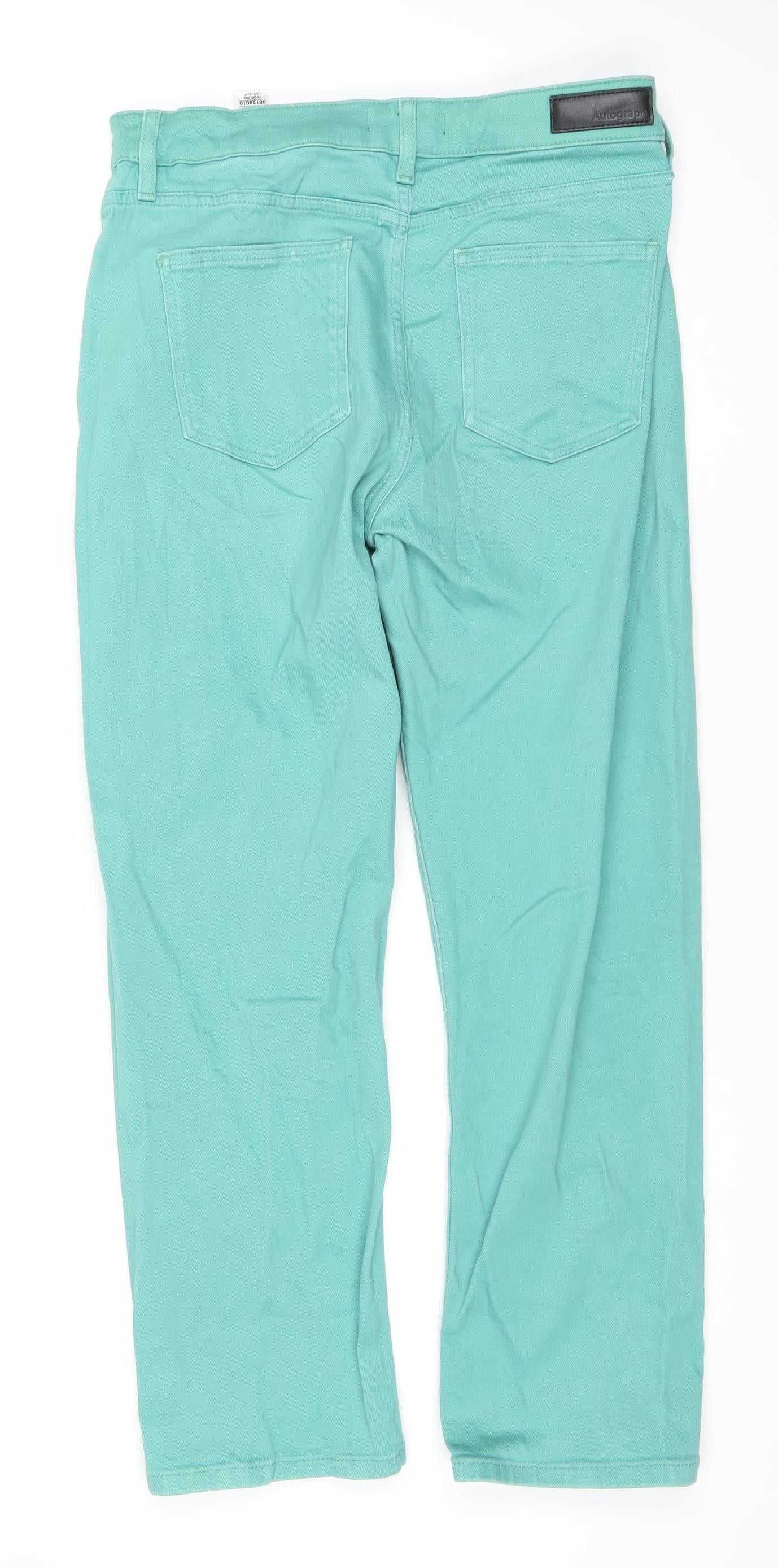 Marks and Spencer Women’s Green Straight Jeans Size 6 Petite Stretch