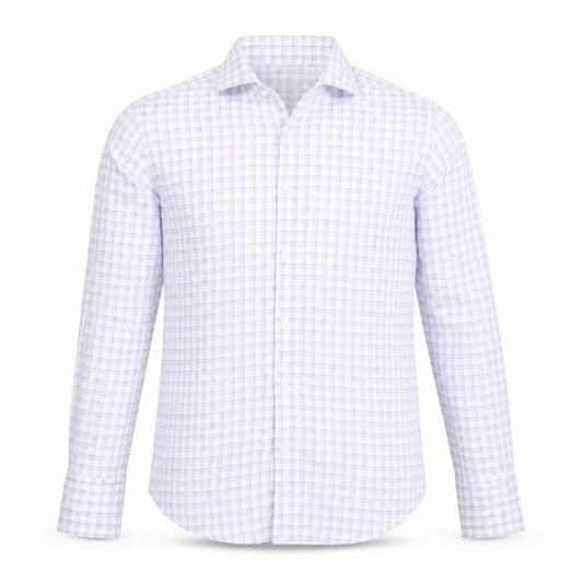 Hawes & Curtis Men's Purple Check Slim Fit Dress Shirt 15in