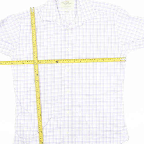 Hawes & Curtis Men's Purple Check Slim Fit Dress Shirt 15in