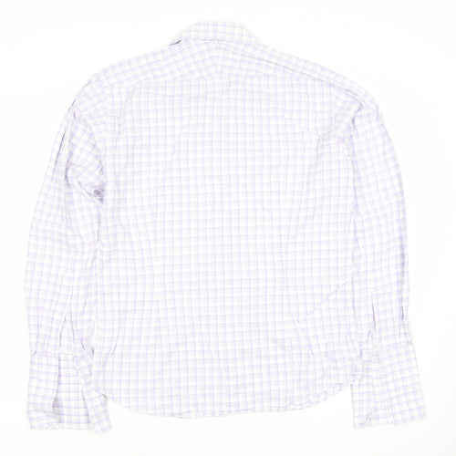 Hawes & Curtis Men's Purple Check Slim Fit Dress Shirt 15in