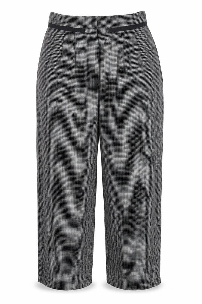 Mango Women’s Black Check Dress Pants Size 14 Straight Leg Workwear