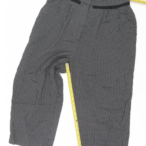 Mango Women’s Black Check Dress Pants Size 14 Straight Leg Workwear
