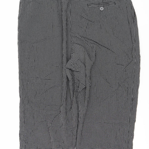 Mango Women’s Black Check Dress Pants Size 14 Straight Leg Workwear