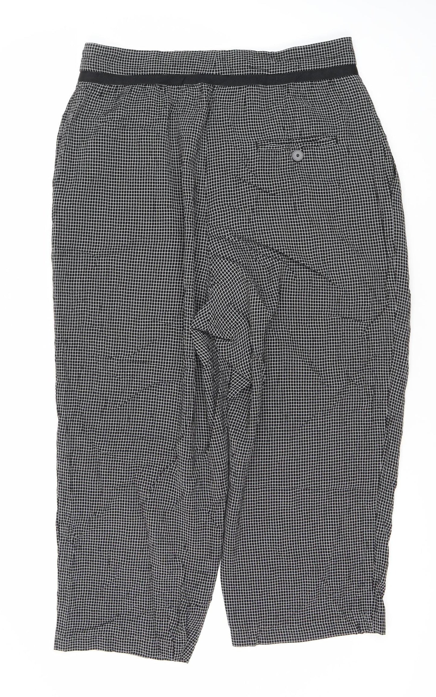 Mango Women’s Black Check Dress Pants Size 14 Straight Leg Workwear