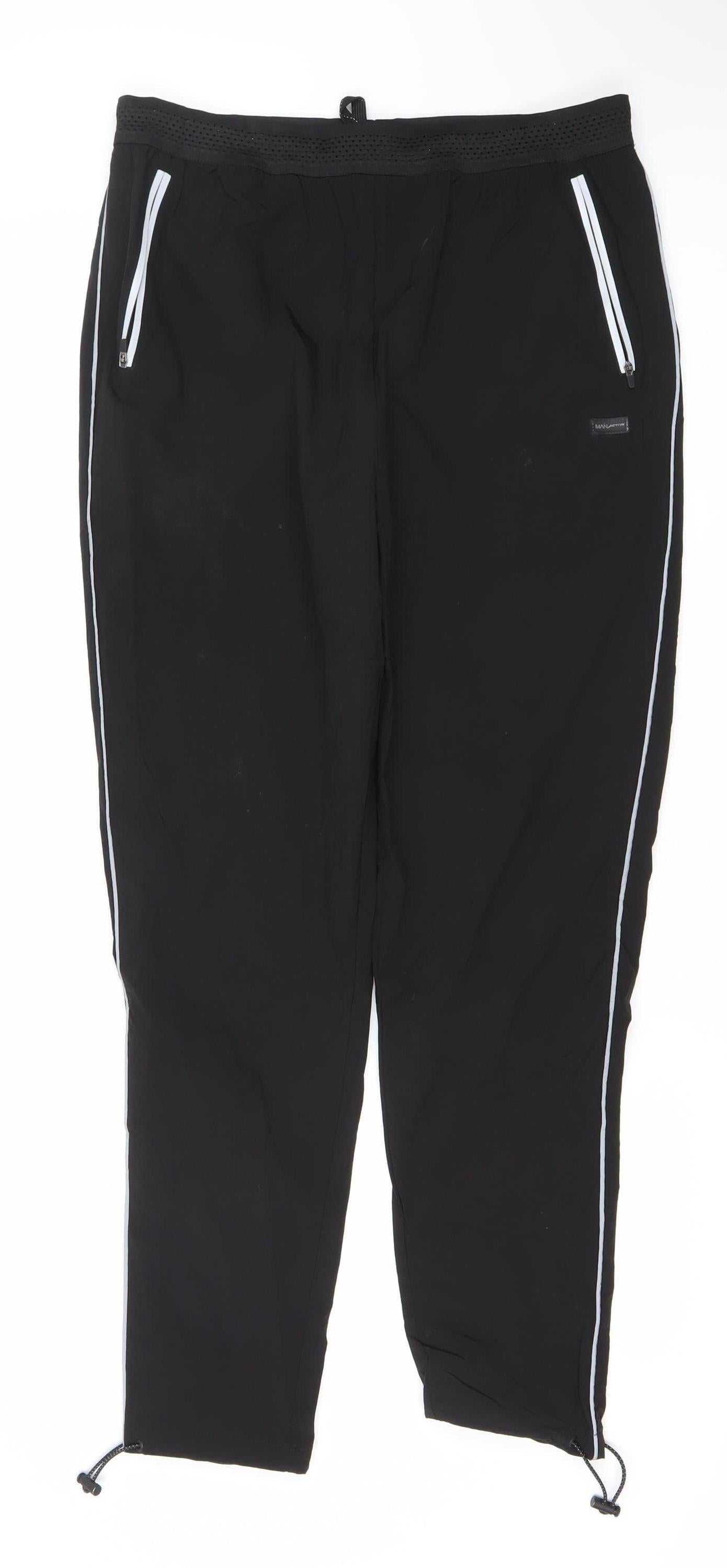 MAN Active Mens Black L Jogger Trousers Polyester Elastane Running Gym